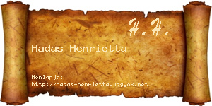 Hadas Henrietta névjegykártya